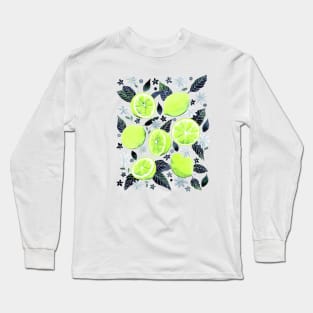 Watercolor Limes Pattern Long Sleeve T-Shirt